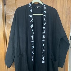 SALTER HOUSE x CECILE MCLORIN SALVANT LINEN ROBE, BLACK M